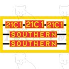 21C1 SOUTHERN NAMEPLATES WITH CAB AND BUFFERBEAM NUMBERS for CHANNEL PACKET