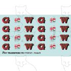 1927-1934 : G (twin shield crest) W Loco Initials gold/red