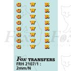 GWR Locomotive Initials yellow/red/black