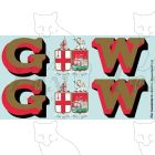 1927-1934 : G (twin shield crest) W Loco Initials gold/red