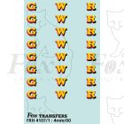 GWR Locomotive Initials yellow/red/black